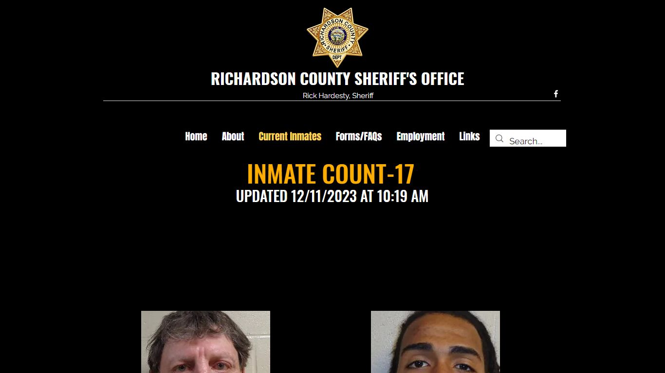 Current Inmates | Richardson County Sheriff's Office